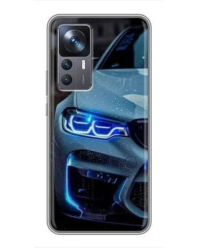 Чехол для Xiaomi 12T с картинкой «Взгляд BMW с синими фарами»