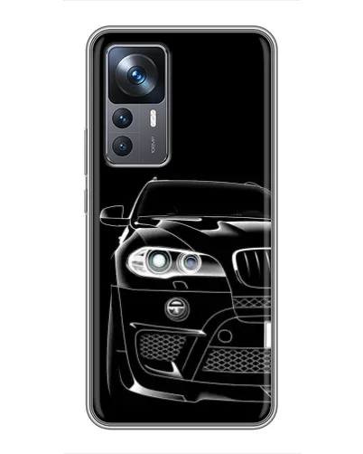 Чехол для Xiaomi 12T с картинкой «Темный силуэт BMW»
