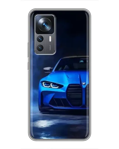 Чехол для Xiaomi 12T с картинкой «Голубая BMW M4»