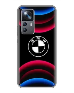 Чехол для Xiaomi 12T с картинкой «Логотип BMW и неоновые дуги» Чехол для Xiaomi 12T с картинкой «Логотип BMW и неоновые дуги»