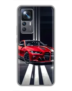 Чехол для Xiaomi 12T с картинкой «Красная BMW на дороге» Чехол для Xiaomi 12T с картинкой «Красная BMW на дороге»