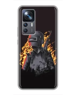 Чехол для Xiaomi 12T с картинкой «PUBG — огненный силуэт» Чехол для Xiaomi 12T с картинкой «PUBG — огненный силуэт»