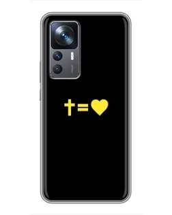 Чехол для Xiaomi 12T с картинкой «Сердце и Крест»