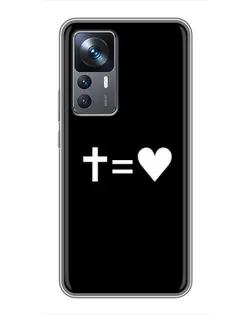 Чехол для Xiaomi 12T с картинкой «Крест и Сердце»
