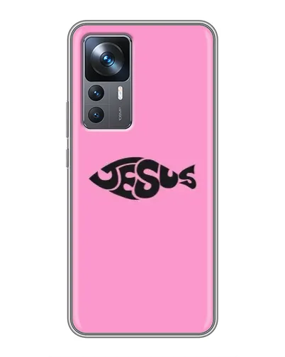 Чехол для Xiaomi 12T с картинкой «Розовый символ Jesus» Чехол для Xiaomi 12T с картинкой «Розовый символ Jesus»