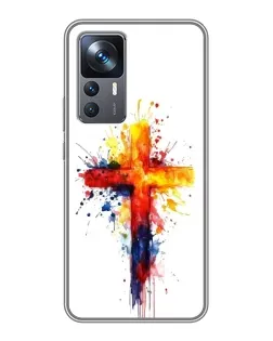 Чехол для Xiaomi 12T с картинкой «Акварельный крест»