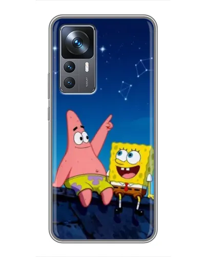 Чехол для Xiaomi 12T с картинкой «Губка Боб и Патрик ночью» Чехол для Xiaomi 12T с картинкой «Губка Боб и Патрик ночью»