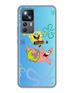 Чехол для Xiaomi 12T с картинкой «Спанч Боб и Патрик»