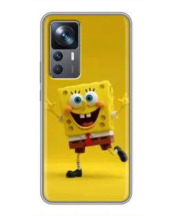 Чехол для Xiaomi 12T с картинкой «Позитивный Губка Боб»