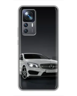 Чехол для Xiaomi 12T с картинкой «Mercedes AMG GT Silver»