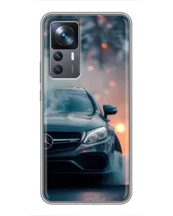 Чехол для Xiaomi 12T с картинкой «Mercedes — ночной город»