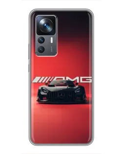 Чехол для Xiaomi 12T с картинкой «Mercedes AMG — красная линия»
