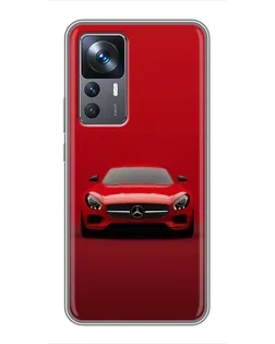 Чехол для Xiaomi 12T с картинкой «Красный Mercedes AMG»