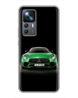 Чехол для Xiaomi 12T с картинкой «Mercedes — неоновый лого»