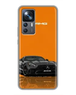 Чехол для Xiaomi 12T с картинкой «Оранжевый Mercedes AMG»