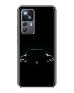 Чехол для Xiaomi 12T с картинкой «Mercedes — силуэт авто» Чехол для Xiaomi 12T с картинкой «Mercedes — силуэт авто»