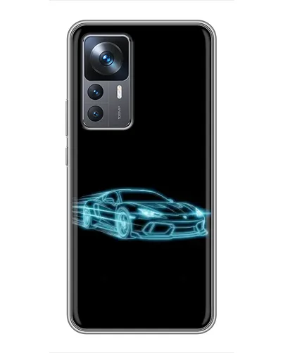 Чехол для Xiaomi 12T с картинкой «Неоновый контур Lamborghini»