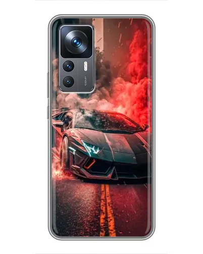 Чехол для Xiaomi 12T с картинкой «Lamborghini красный дым»