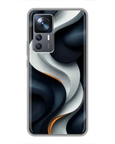 Чехол для Xiaomi 12T с картинкой «Объемные черно-белые ленты» Чехол для Xiaomi 12T с картинкой «Объемные черно-белые ленты»