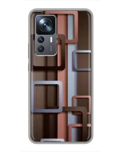 Чехол для Xiaomi 12T с картинкой «Коричневые объемные квадраты» Чехол для Xiaomi 12T с картинкой «Коричневые объемные квадраты»