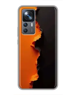 Чехол для Xiaomi 12T с картинкой «Оранжевый разлом»