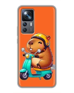 Чохол для Xiaomi 12T з картинкою «Капібара на скутері» Чохол для Xiaomi 12T з картинкою «Капібара на скутері»