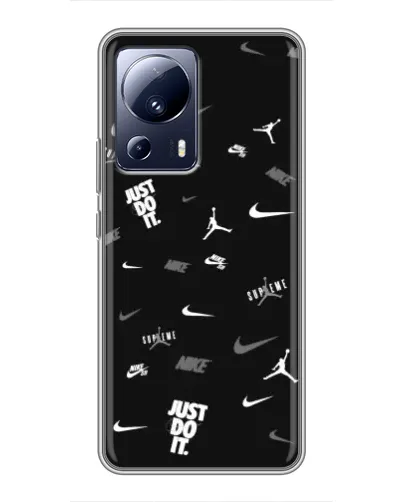 Чехол для Xiaomi 13 Lite с картинкой «Nike Black Pattern»
