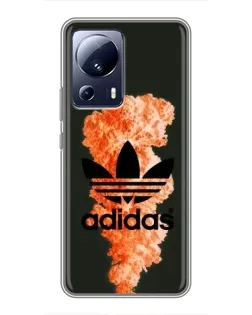 Чехол для Xiaomi 13 Lite с картинкой «Оранжевый дым Adidas» Чехол для Xiaomi 13 Lite с картинкой «Оранжевый дым Adidas»