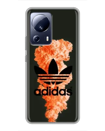 Чехол для Xiaomi 13 Lite с картинкой «Оранжевый дым Adidas»