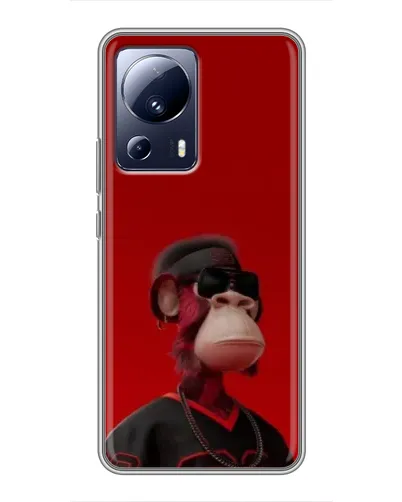 Чехол для Xiaomi 13 Lite с картинкой «Bored Ape в красном»