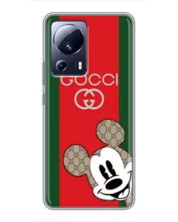 Чохол для Xiaomi 13 Lite з картинкою «Gucci — смуги та Міккі»