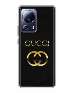 Чохол для Xiaomi 13 Lite з картинкою «Золотий логотип Gucci»