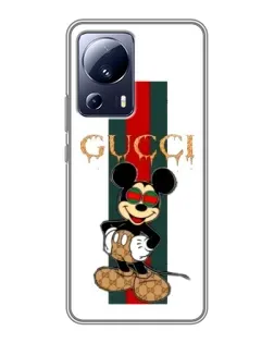 Чохол для Xiaomi 13 Lite з картинкою «Міккі Маус Gucci — смуги»