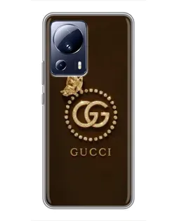 Чохол для Xiaomi 13 Lite з картинкою «Gucci — золотий метелик»