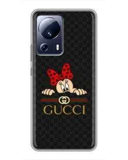 Чохол для Xiaomi 13 Lite з картинкою «Мінні Маус Gucci — чорний»