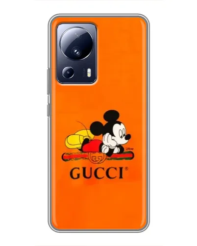 Чехол для Xiaomi 13 Lite с картинкой «Микки Маус Gucci — оранж» Чехол для Xiaomi 13 Lite с картинкой «Микки Маус Gucci — оранж»