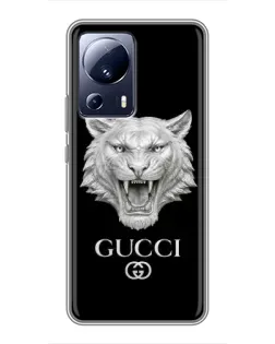 Чохол для Xiaomi 13 Lite з картинкою «Gucci — срібний лев»