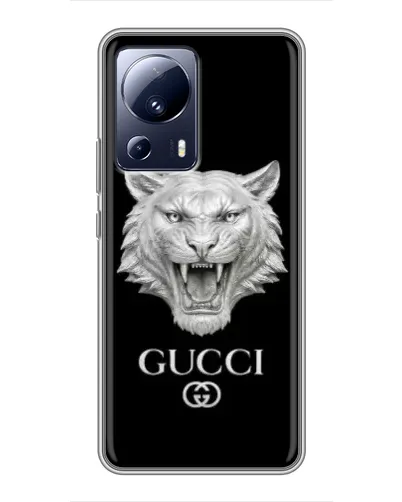 Чехол для Xiaomi 13 Lite с картинкой «Gucci — серебряный лев» Чехол для Xiaomi 13 Lite с картинкой «Gucci — серебряный лев»