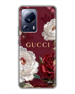 Чохол для Xiaomi 13 Lite з картинкою «Gucci — бордові троянди»