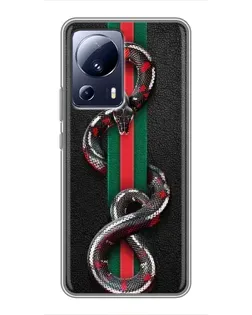 Чохол для Xiaomi 13 Lite з картинкою «Gucci — змія на смузі»