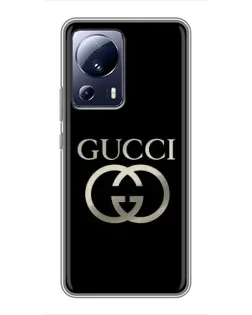 Чохол для Xiaomi 13 Lite з картинкою «Gucci — золото на чорному»