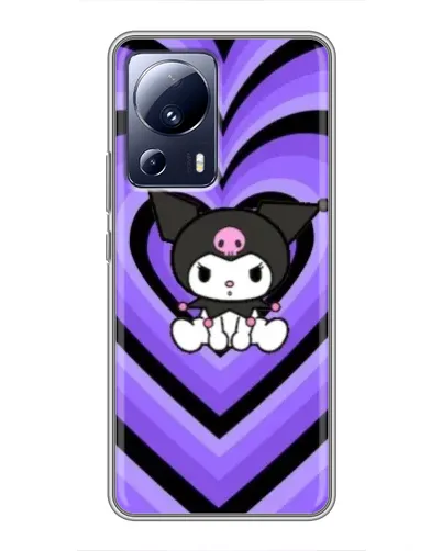 Чехол для Xiaomi 13 Lite с картинкой «Kuromi и фиолетовые сердца»