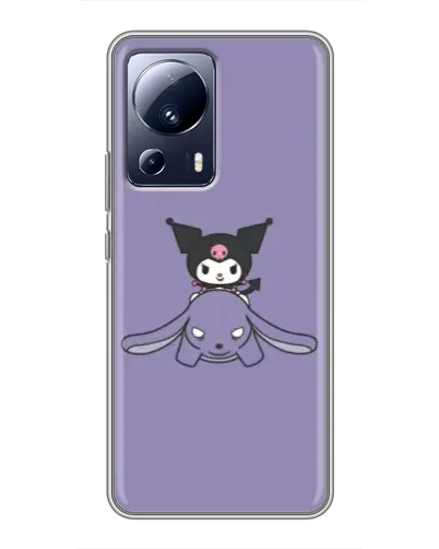 Чехол для Xiaomi 13 Lite с картинкой «Kuromi на лиловом фоне»