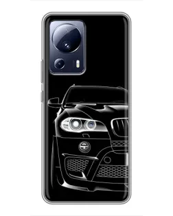 Чехол для Xiaomi 13 Lite с картинкой «Темный силуэт BMW»