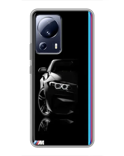 Чехол для Xiaomi 13 Lite с картинкой «Силуэт BMW в темноте»