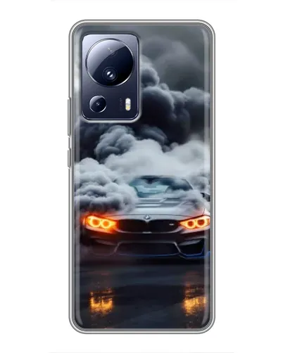Чехол для Xiaomi 13 Lite с картинкой «BMW в дыму»