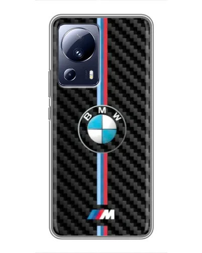 Чехол для Xiaomi 13 Lite с картинкой «Эмблема BMW и карбон»