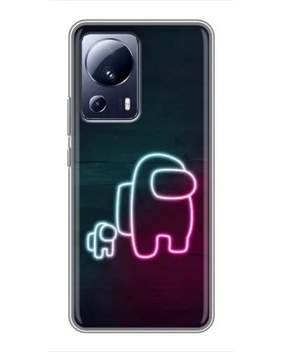 Чехол для Xiaomi 13 Lite с картинкой «Among Us неон-арт»