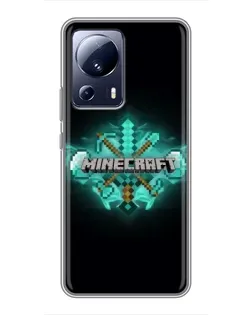 Чохол для Xiaomi 13 Lite з картинкою «Minecraft Diamond лого»