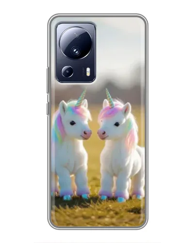 Чехол для Xiaomi 13 Lite с картинкой «Пара единорогов»